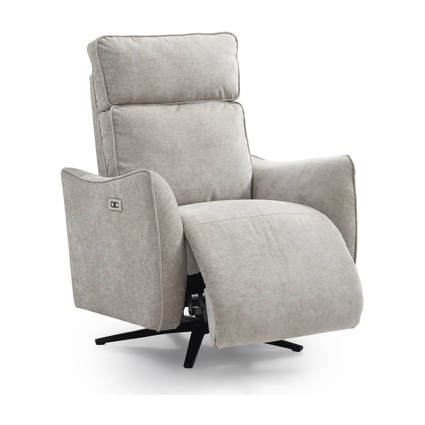 Shanghai Natural Chenille Fabric Power Swivel Recliner Chair - Recline