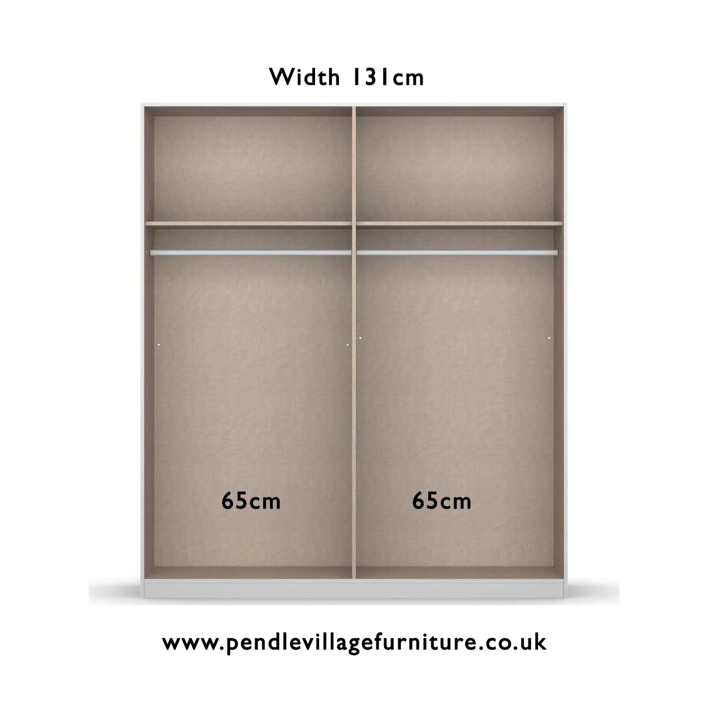 Smart Small White Sliding Door Wardrobe - Pendle Village Furniture