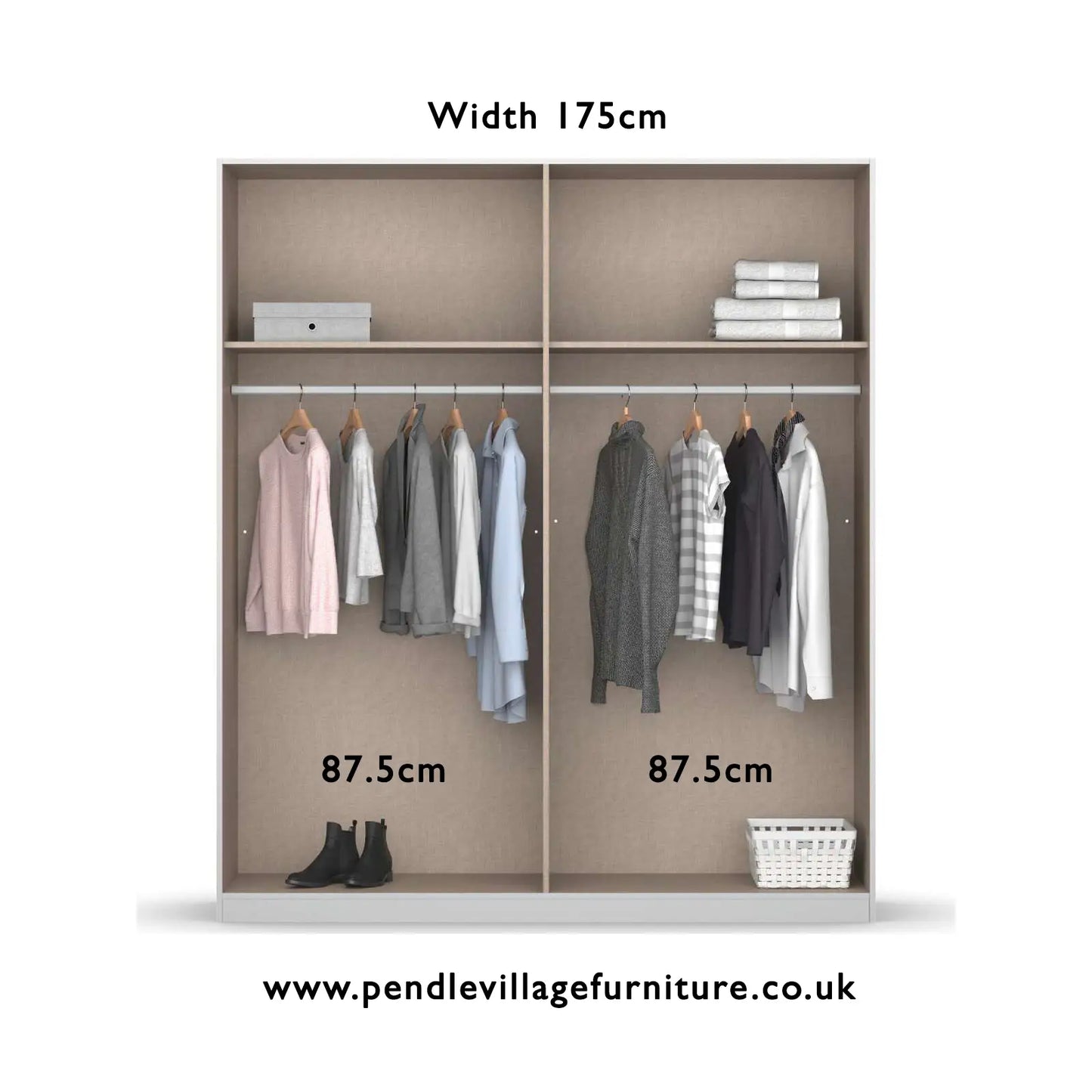 Smart Small Artisan Oak & Metallic Grey Sliding Door Wardrobe - Pendle Village Furniture