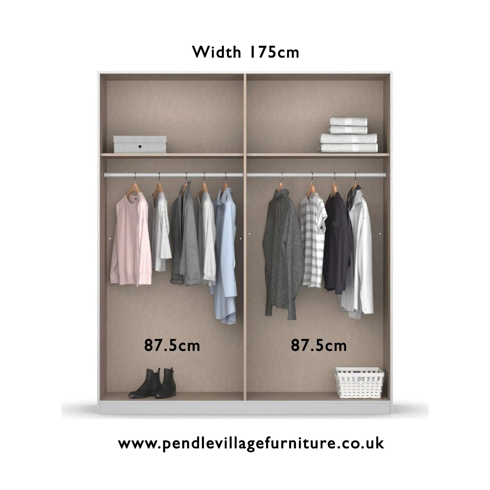 Smart Small Artisan Oak & Metallic Grey Sliding Door Wardrobe - Pendle Village Furniture