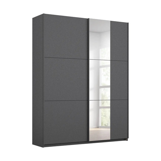 Metallic Grey Smart Small Sliding Door Wardrobe - Pendle Village Furniture