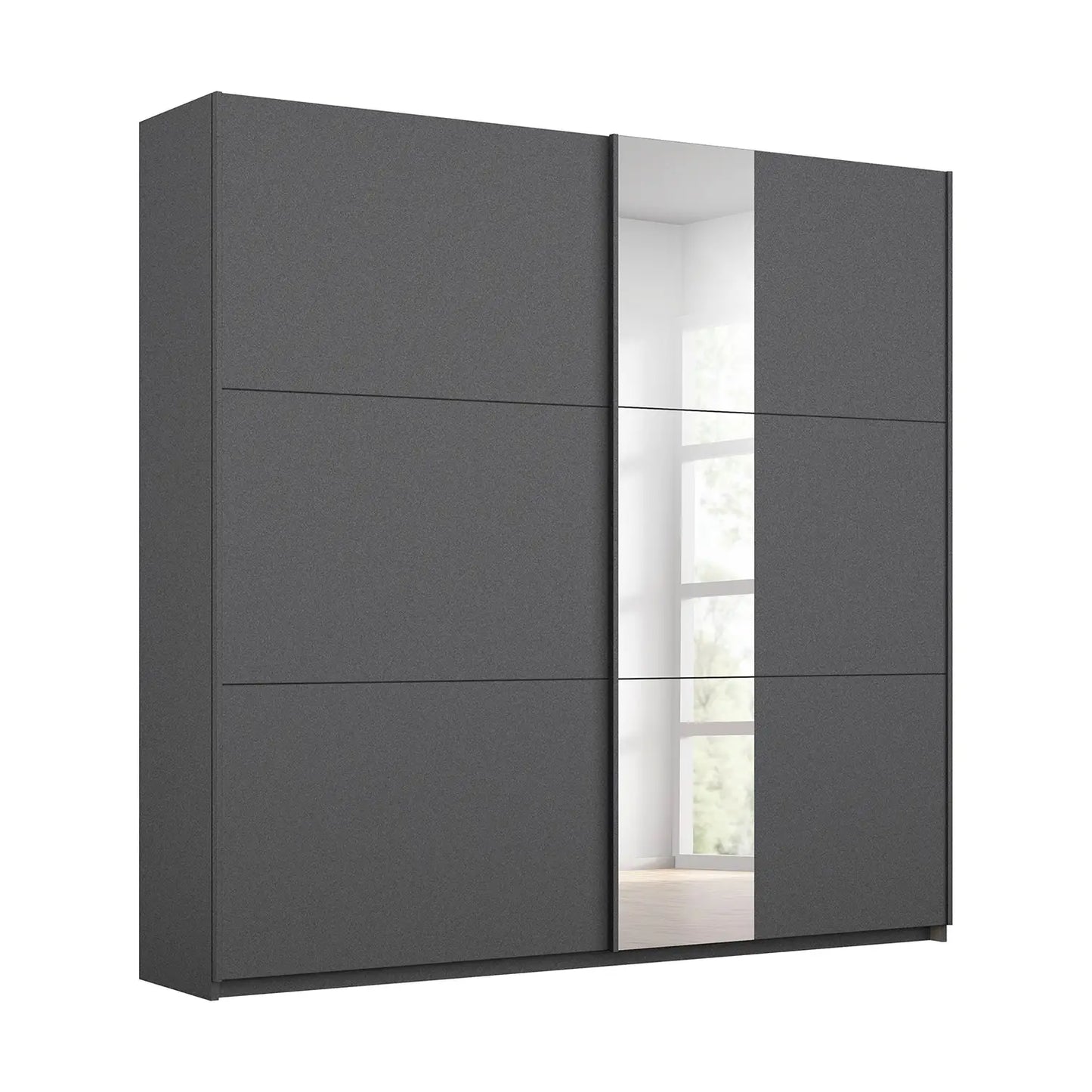 Metallic Grey Smart Small Sliding Door Wardrobe - Pendle Village Furniture