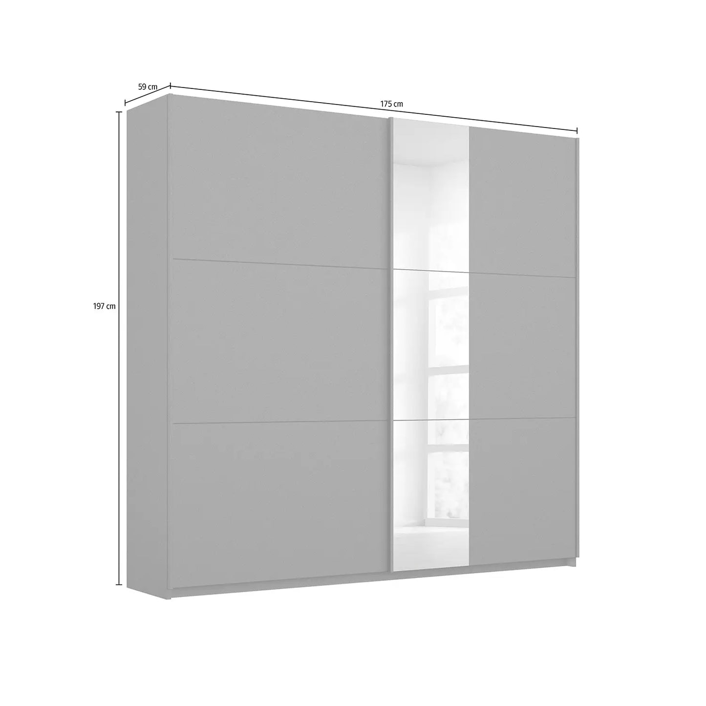 Metallic Grey Smart Small Sliding Door Wardrobe - Pendle Village Furniture