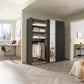 Metallic Grey Smart Small Sliding Door Wardrobe - Pendle Village Furniture