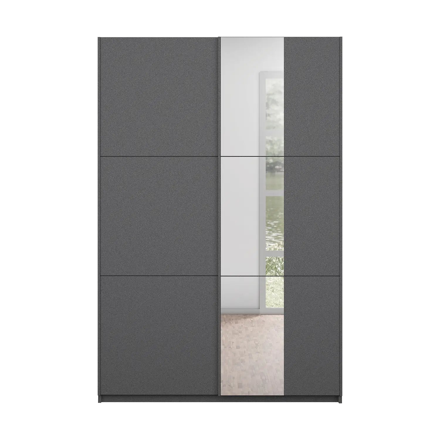 Metallic Grey Smart Small Sliding Door Wardrobe - Pendle Village Furniture