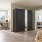 Metallic Grey Smart Small Sliding Door Wardrobe - Pendle Village Furniture