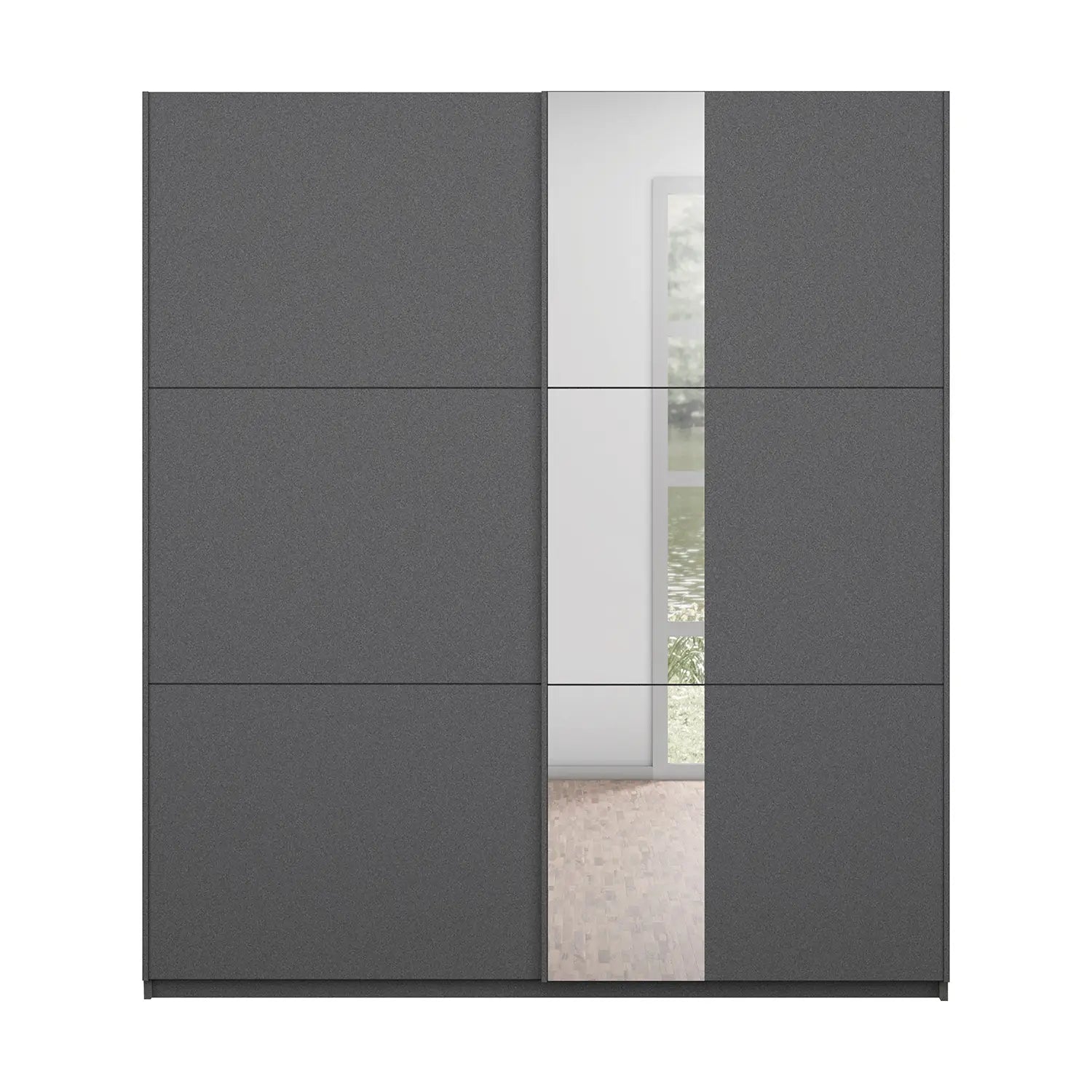 Metallic Grey Smart Small Sliding Door Wardrobe - Pendle Village Furniture