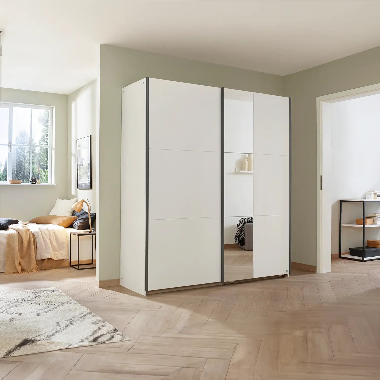 Smart Small White Sliding Door Wardrobe - Pendle Village Furniture