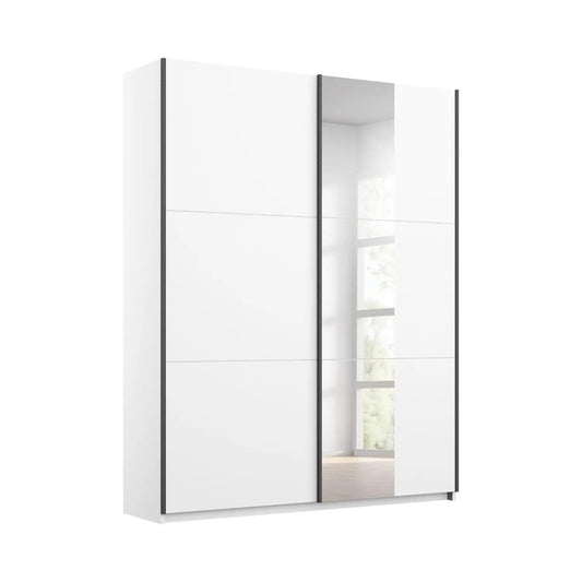 Smart Small White Sliding Door Wardrobe - Pendle Village Furniture