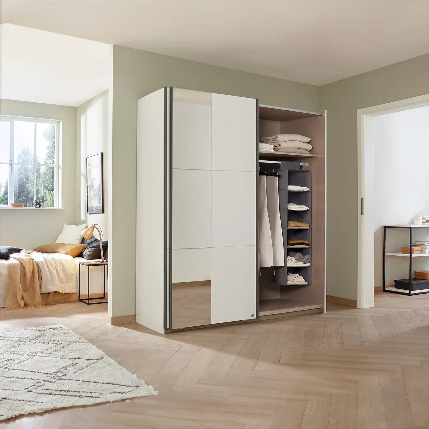 Smart Small White Sliding Door Wardrobe - Pendle Village Furniture