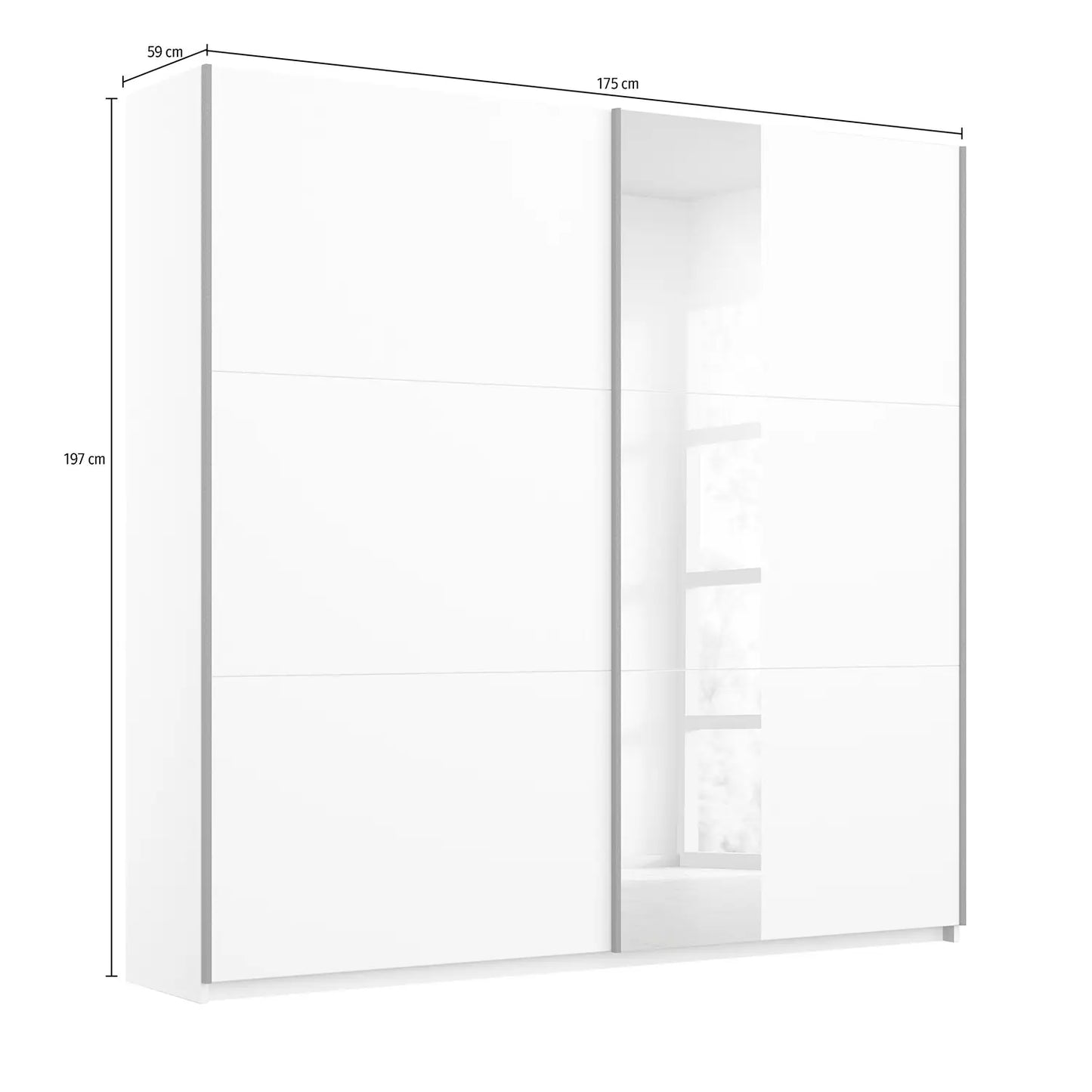 Smart Small White Sliding Door Wardrobe - Pendle Village Furniture