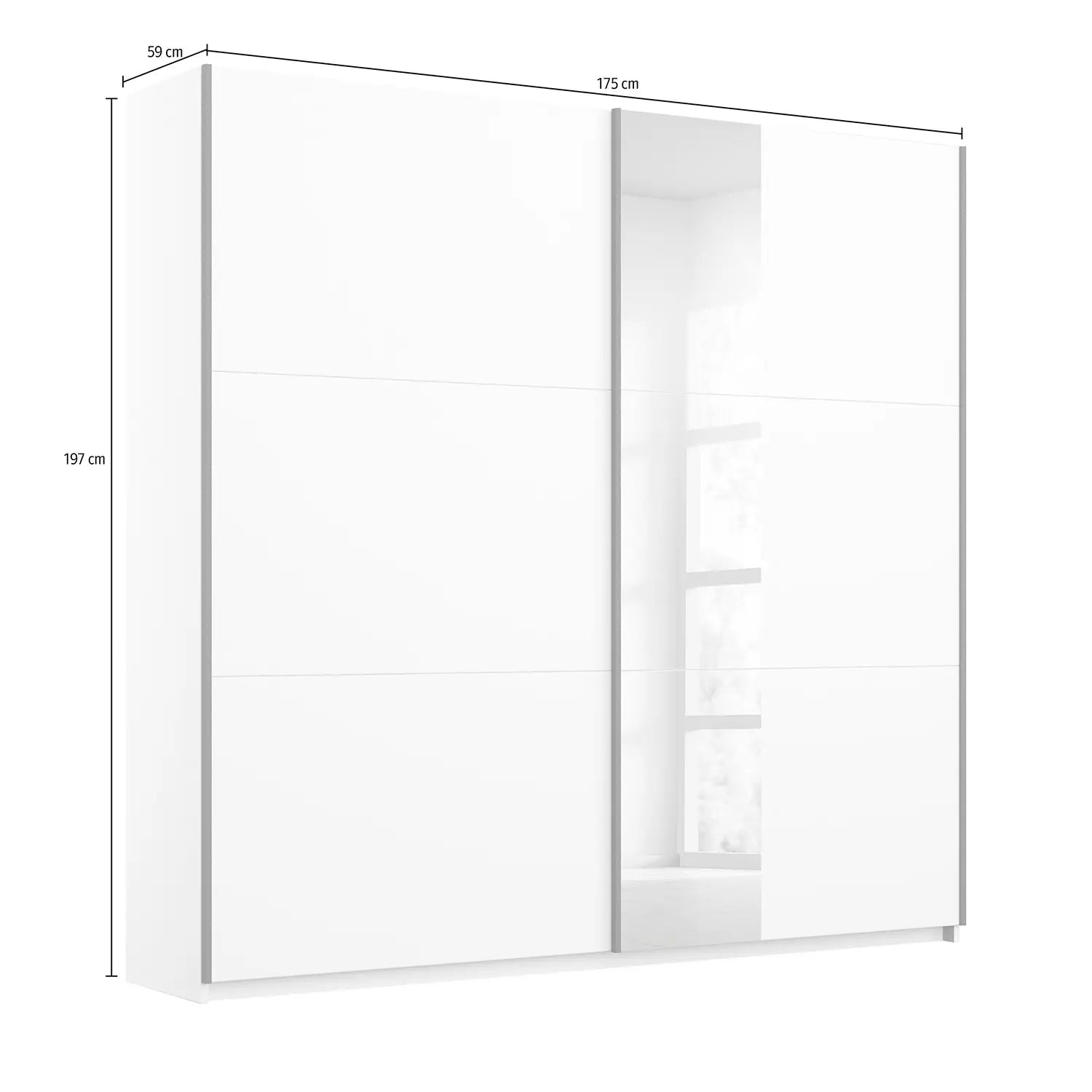 Smart Small White Sliding Door Wardrobe - Pendle Village Furniture