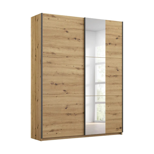 Smart Small Artisan Oak Sliding Door Wardrobe - Pendle Village Furniture