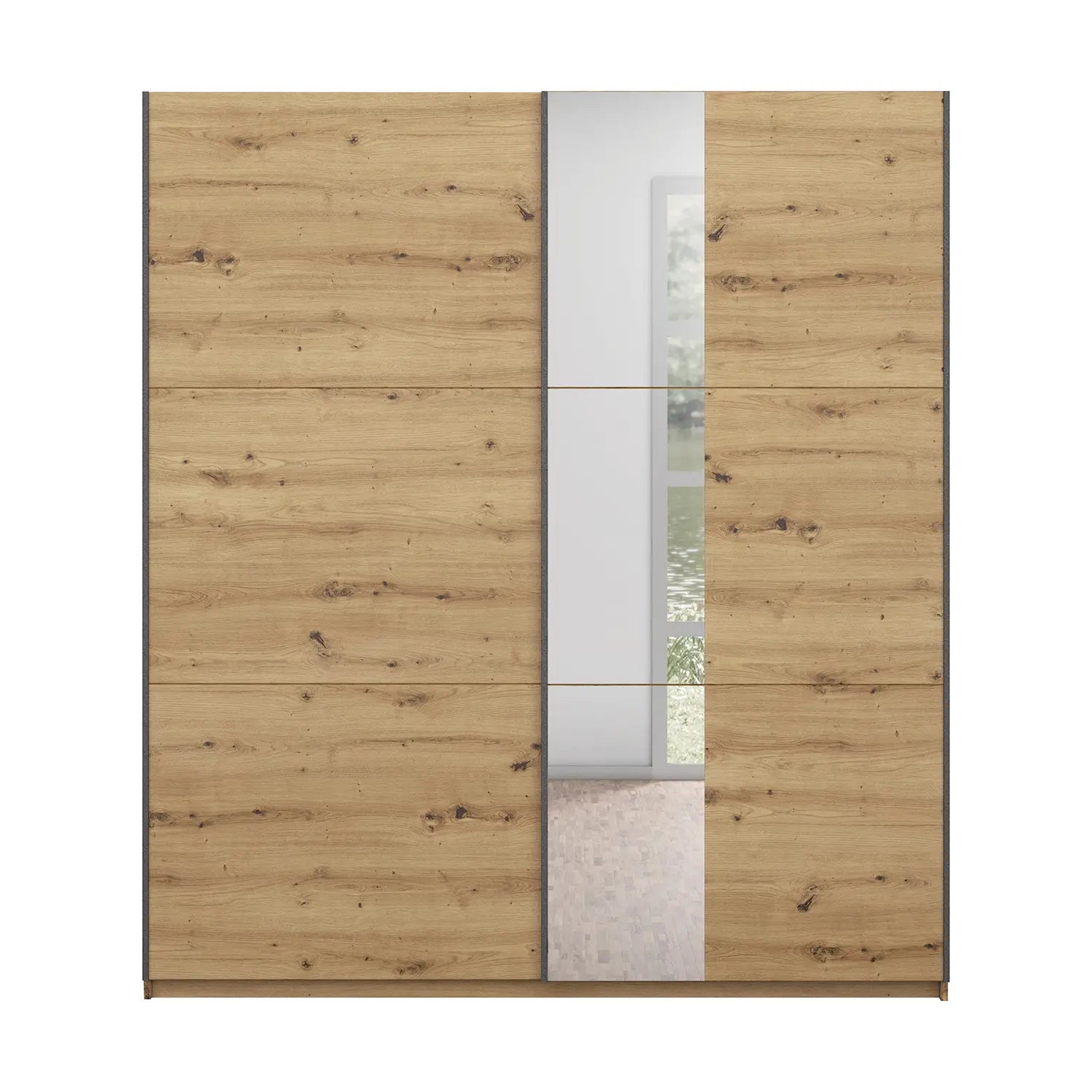 Smart Small Artisan Oak Sliding Door Wardrobe - Pendle Village Furniture