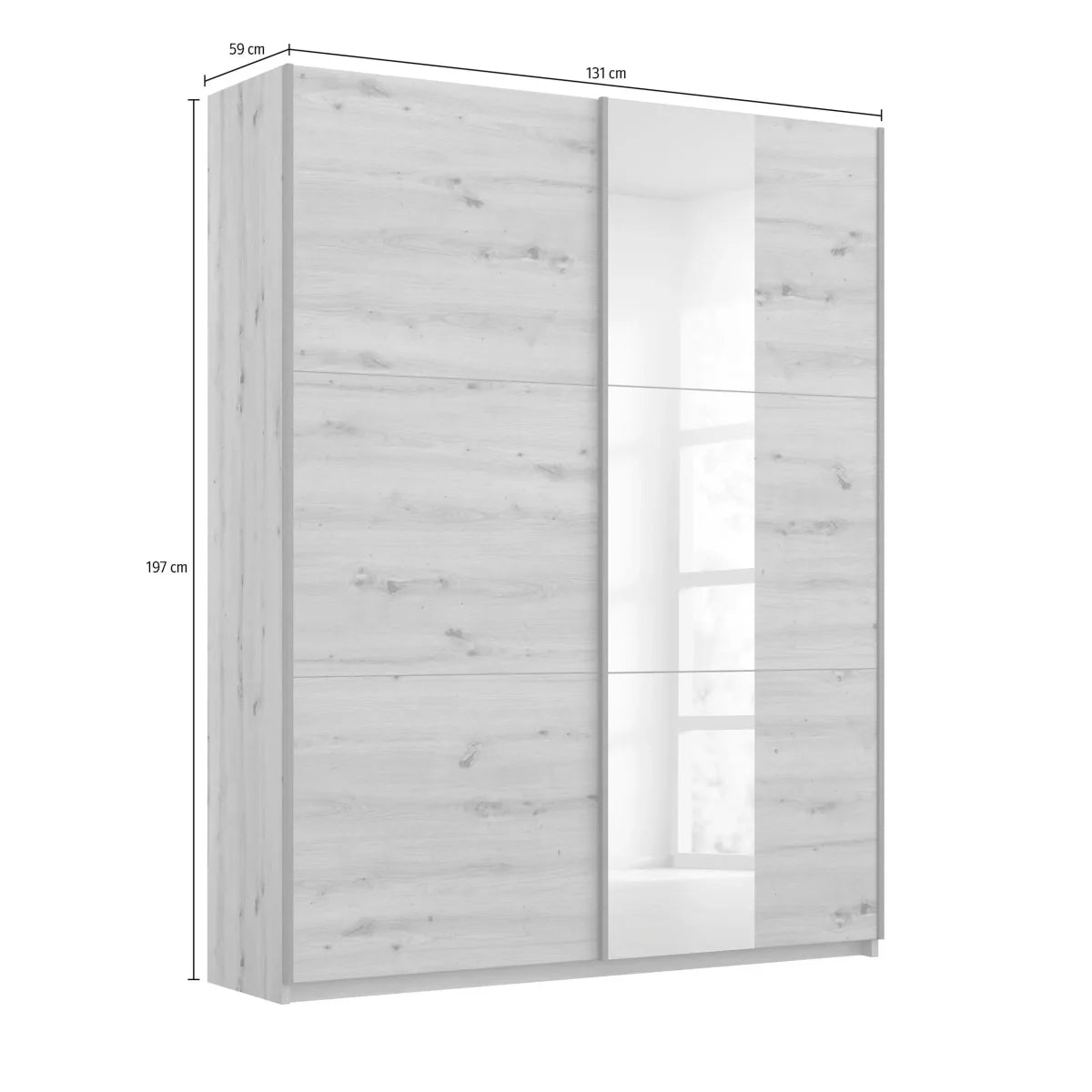 Smart Small Artisan Oak Sliding Door Wardrobe - Pendle Village Furniture