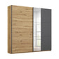 Smart Small Artisan Oak & Metallic Grey Sliding Door Wardrobe - Pendle Village Furniture