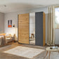 Smart Small Artisan Oak & Metallic Grey Sliding Door Wardrobe - Pendle Village Furniture
