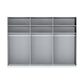 Internal Interior of Wiemann Stylo 6 Door Transparent Black Glass Wardrobe – 300cm