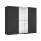 Supreme Duo Black Glass & Mirror 3 Door Sliding Door Wardrobe