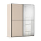 Supreme Duo Champagne 2 Door Sliding Wardrobe with Mirror with Black Trims and Door Handles