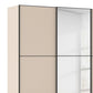 Trim Details of Rauch Black Supreme Duo Champagne 3 Door Sliding Wardrobe with Mirror with Black Trims and Door Handles