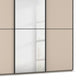 Supreme Duo Champagne 3 Door Sliding Wardrobe with Mirror with Black Trims and Door Handles with Free Delivery and Assembly
