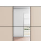 Supreme Duo Champagne 3 Door Sliding Wardrobe with Mirror with Black Trims and Door Handles Width Size 240, 270 and 300cm