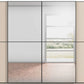 Mirror Doors detailing of Supreme Duo Champagne 4 Door Sliding Wardrobe with Mirror with Black Trims and Door Handles