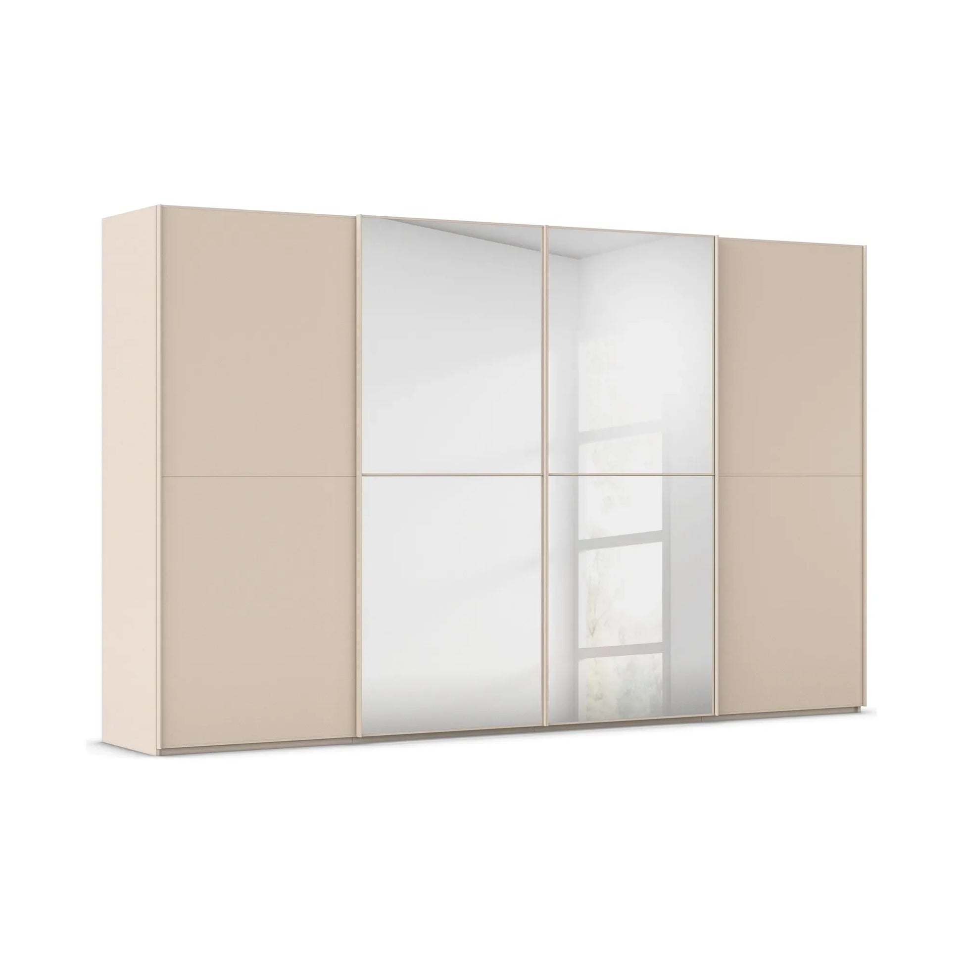 Supreme Duo Champagne Glass & Mirror 4 Door Sliding Door Wardrobe