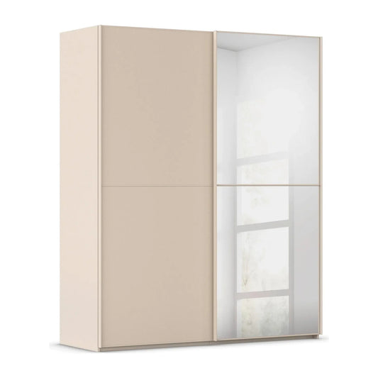 Supreme Duo Champagne Glass Sliding Door Wardrobe with Mirror