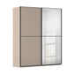Supreme Duo Fango 2 Door Sliding Wardrobe with Mirror & Black Trim