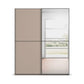 Supreme Duo Fango 2 Door Sliding Wardrobe with Mirror & Black Trim - Front View