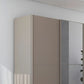Supreme Duo Fango 2 Door Sliding Wardrobe with Mirror - Side Closeup View