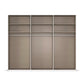 Interior View of Supreme Duo Fango 3 Door Sliding Wardrobe with Mirror & Black Trim