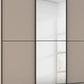 Supreme Duo Fango 3 Door Sliding Wardrobe with Mirror & Black Trim - Closeup View