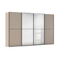 Supreme Duo Fango 4 Door Sliding Wardrobe with Mirror & Black Trim