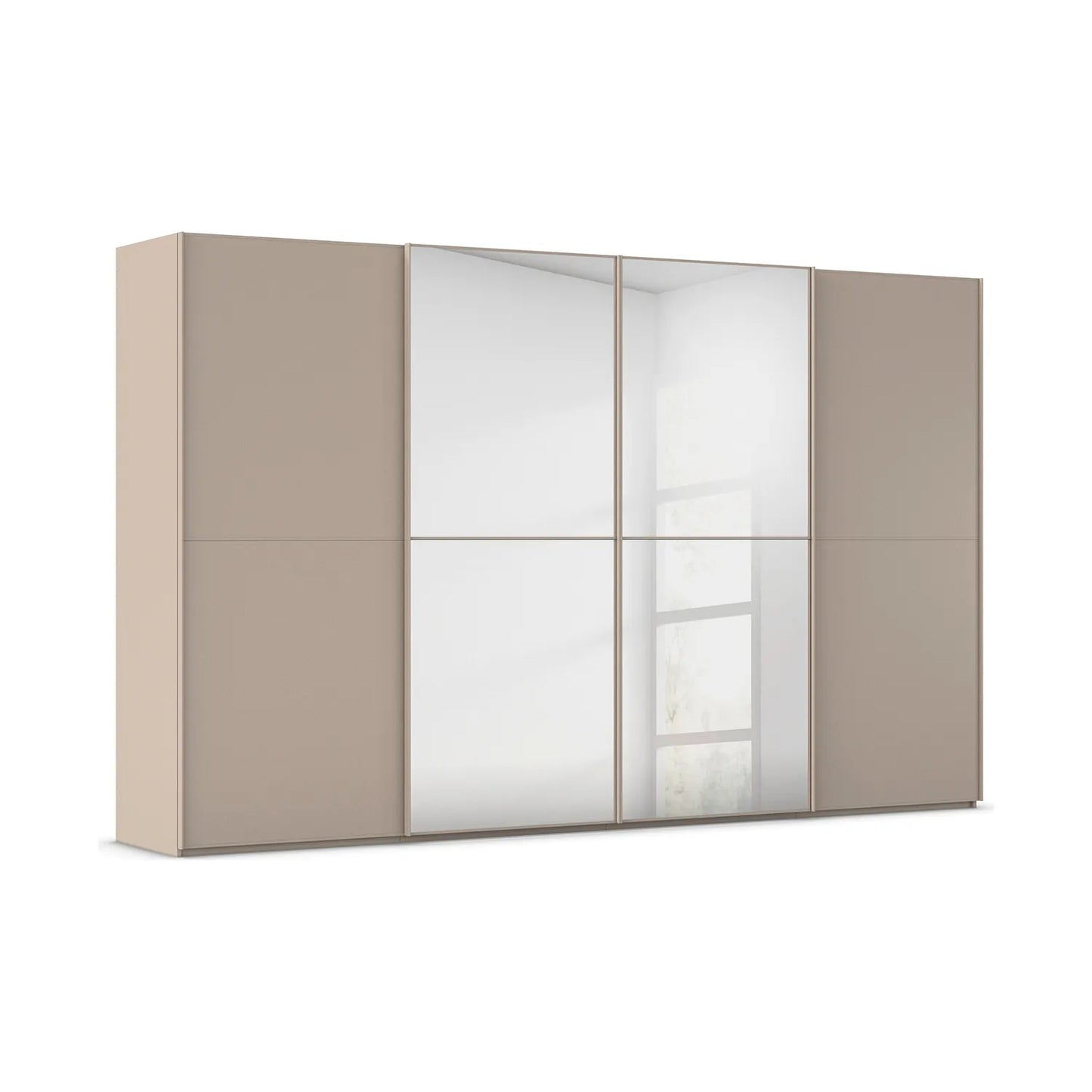 Supreme Duo Fango 4 Door Sliding Wardrobe with Mirror