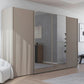 Supreme Duo Fango 4 Door Sliding Wardrobe with Mirror - Styled in a Bedroom