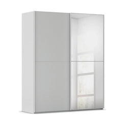 Supreme Duo Silk Grey 2 Door Sliding Door Wardrobe with Mirror