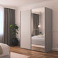 Supreme Duo Silk Grey 2 Door Sliding Door Wardrobe with Mirror - Front View