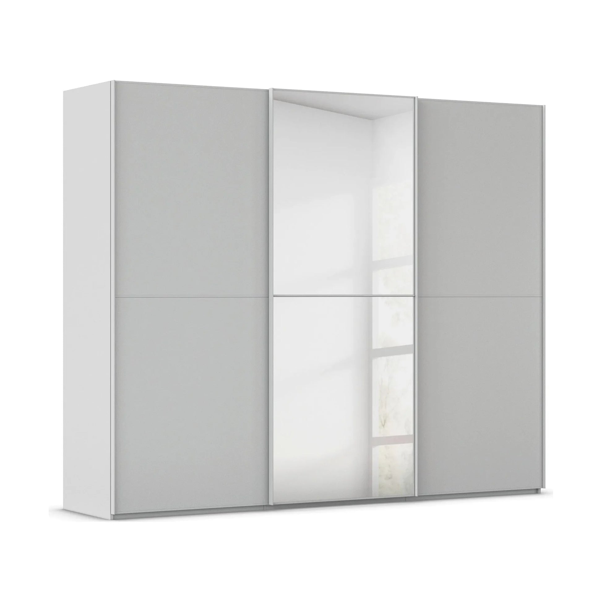 Supreme Duo Silk Grey 3 Door Sliding Wardrobe with Mirror