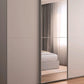 Supreme Duo Silk Grey 3 Door Sliding Wardrobe with Mirror - Closeup View