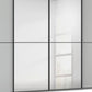Mirror and Trim Details of Supreme Duo Champagne 2 Door Sliding Wardrobe with Mirror with Black Trims and Door Handles