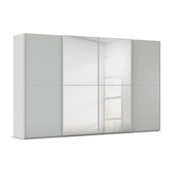 Supreme Duo Silk Grey 4 Door Sliding Wardrobe with Mirror