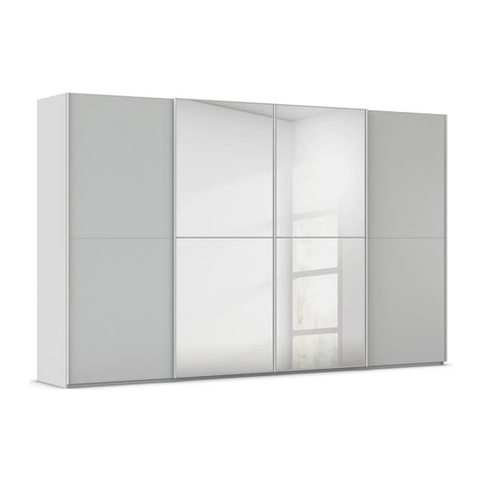 Supreme Duo Silk Grey 4 Door Sliding Wardrobe with Mirror