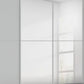 Supreme Duo Silk Grey 4 Door Sliding Wardrobe with Mirror - Closeup View