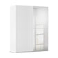 Supreme Duo White Glass & Mirror 2 Door Sliding Door Wardrobe