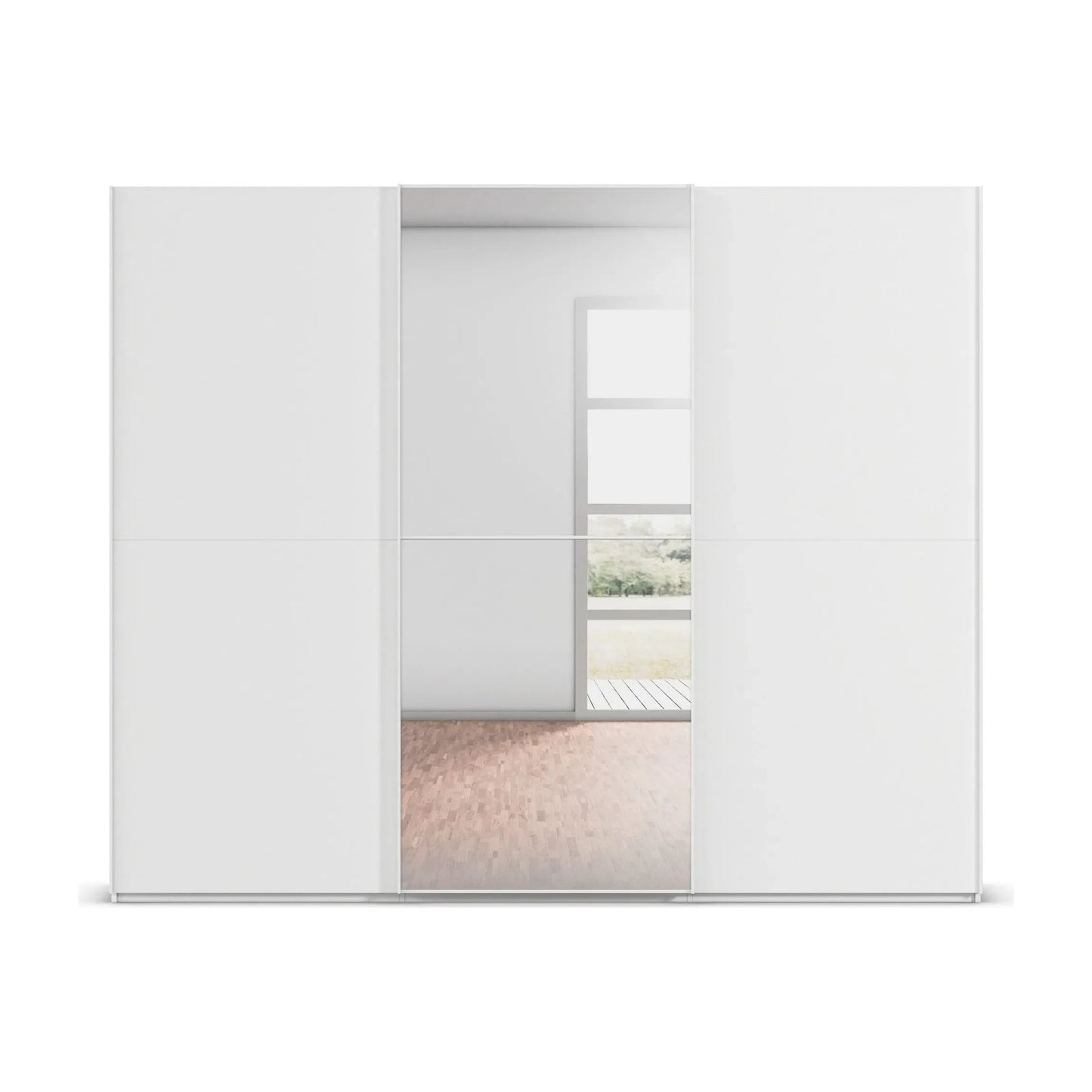 Supreme Duo White Glass & Mirror 3 Door Sliding Wardrobe