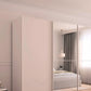 Supreme Duo White Glass & Mirror 4 Door Sliding Wardrobe - Side Angle View