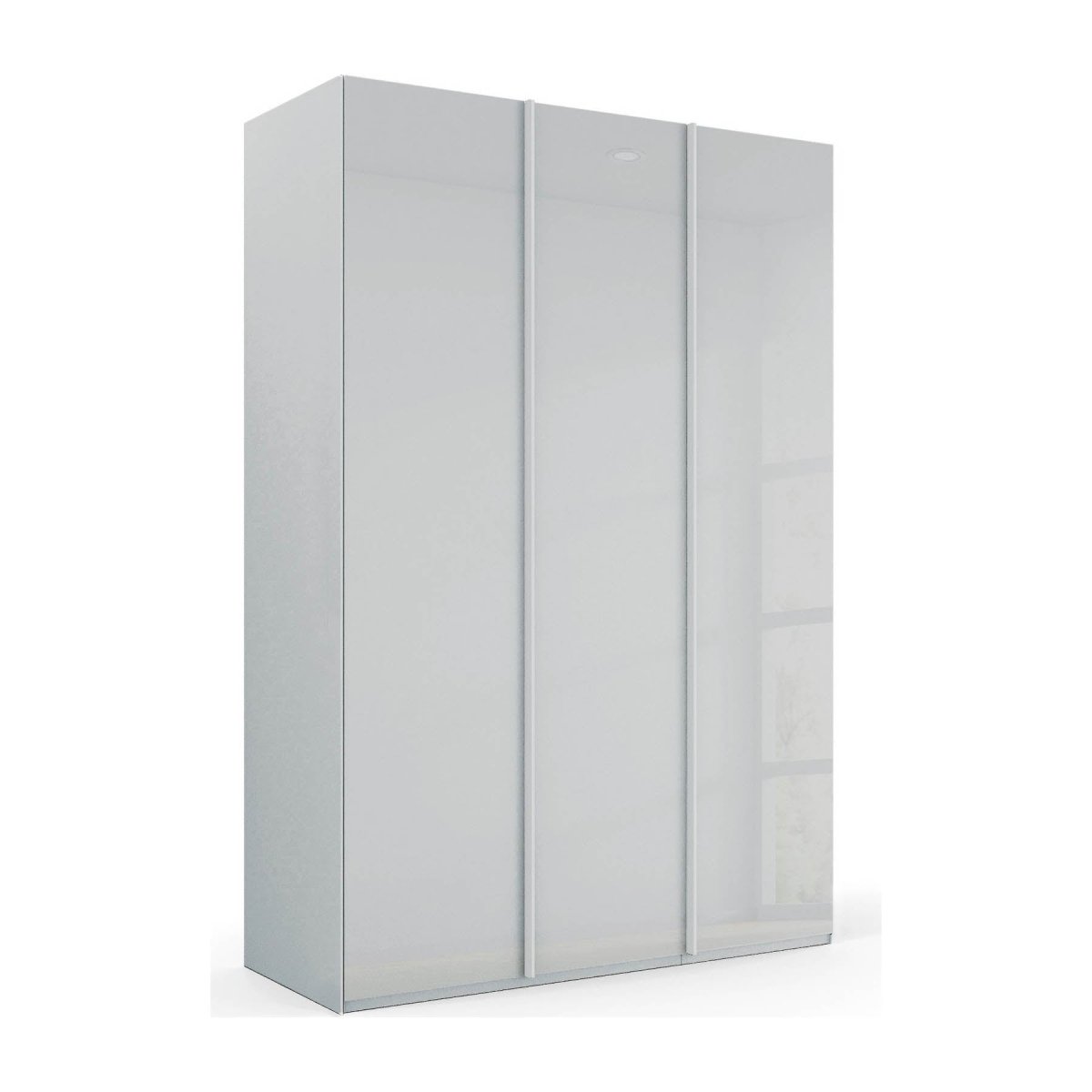 Symphony 151cm Glass 3 Door Wardrobe in Silk Grey